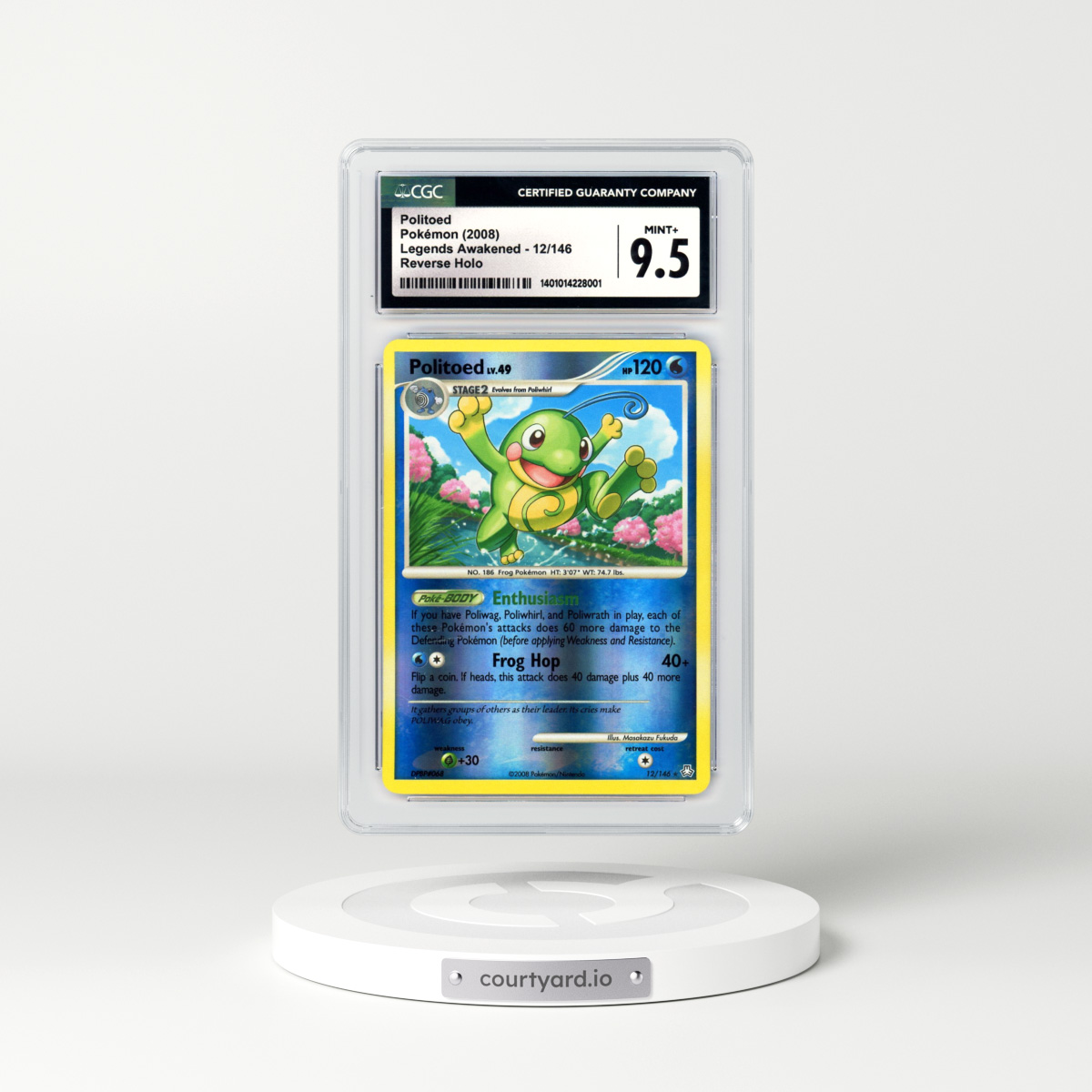 2008 Legends Awakened #12 Politoed - Holo (CGC 9.5 MINT+)