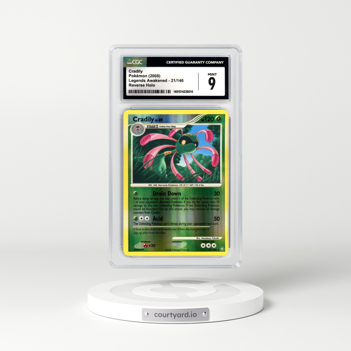 2008 Legends Awakened #21 Cradily - Holo (CGC 9 MINT)