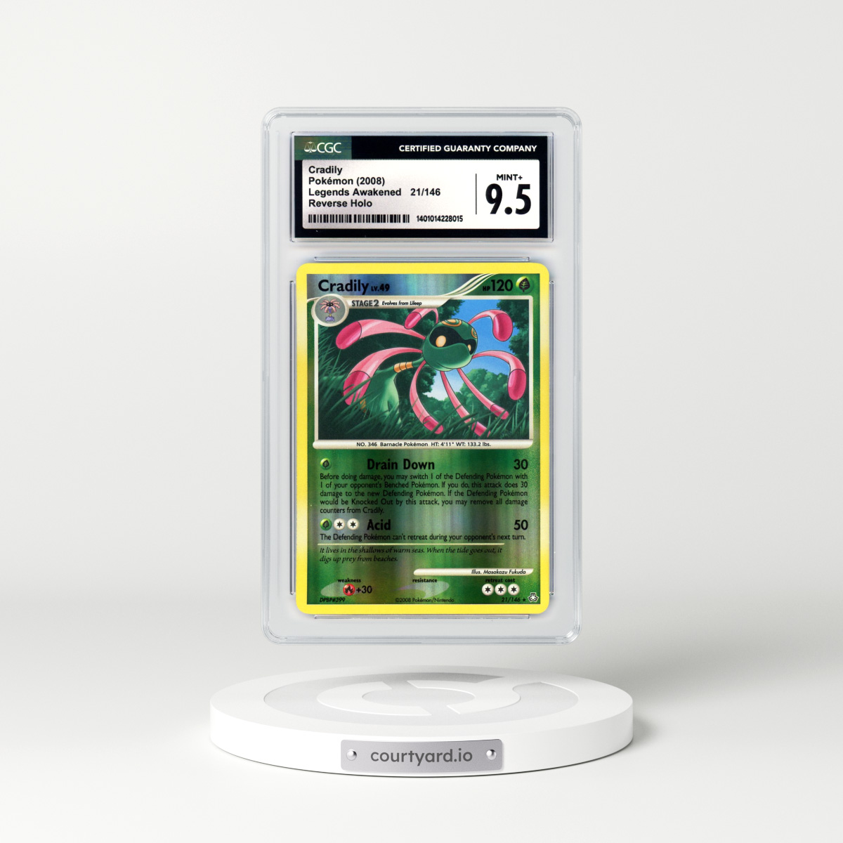2008 Legends Awakened #21 Cradily - Holo (CGC 9.5 MINT+)