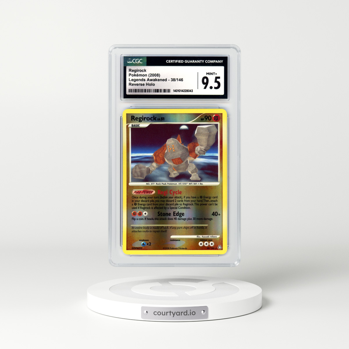 2008 Legends Awakened #38 Regirock - Holo (CGC 9.5 MINT+)