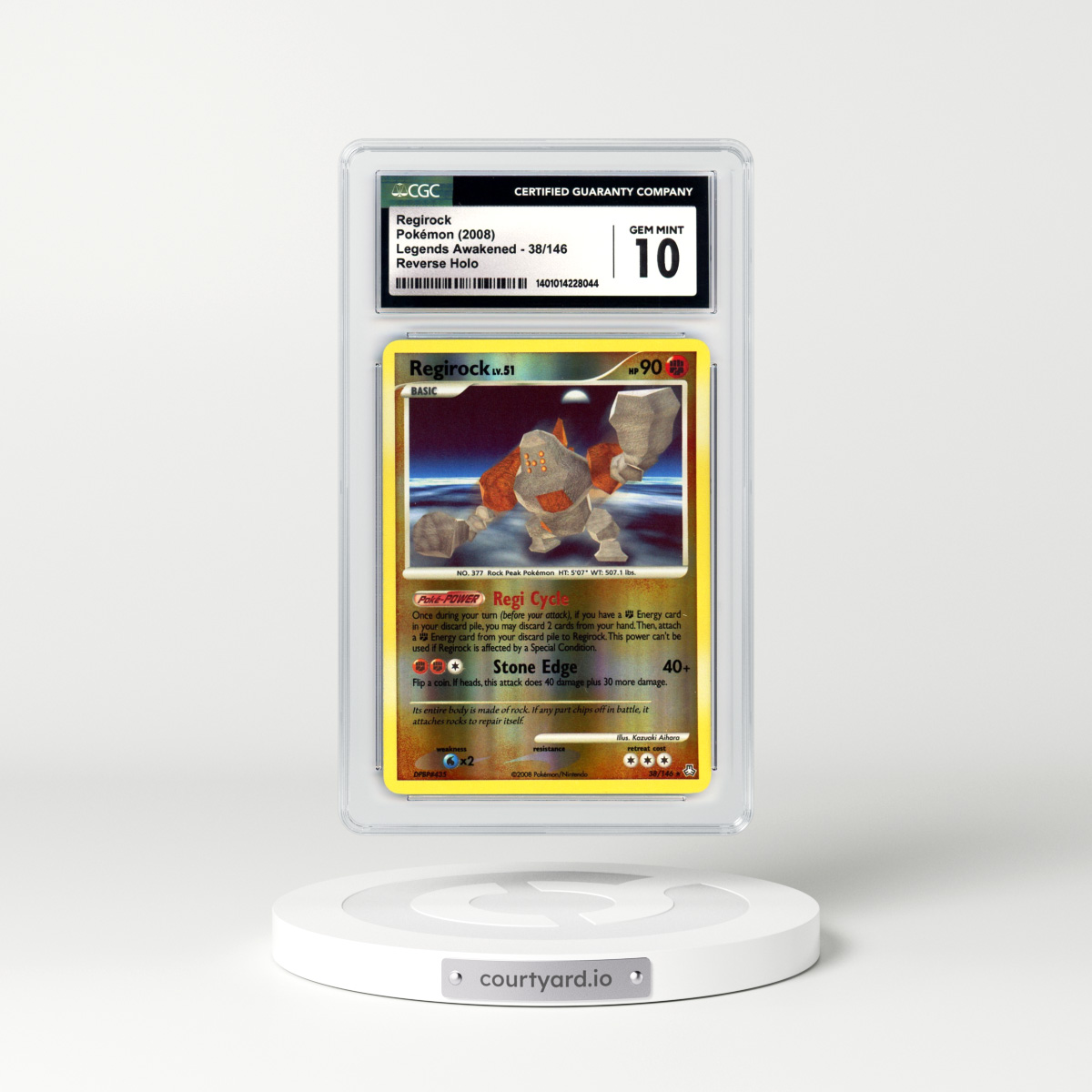 2008 Legends Awakened #38 Regirock - Holo (CGC 10 GEM MINT)