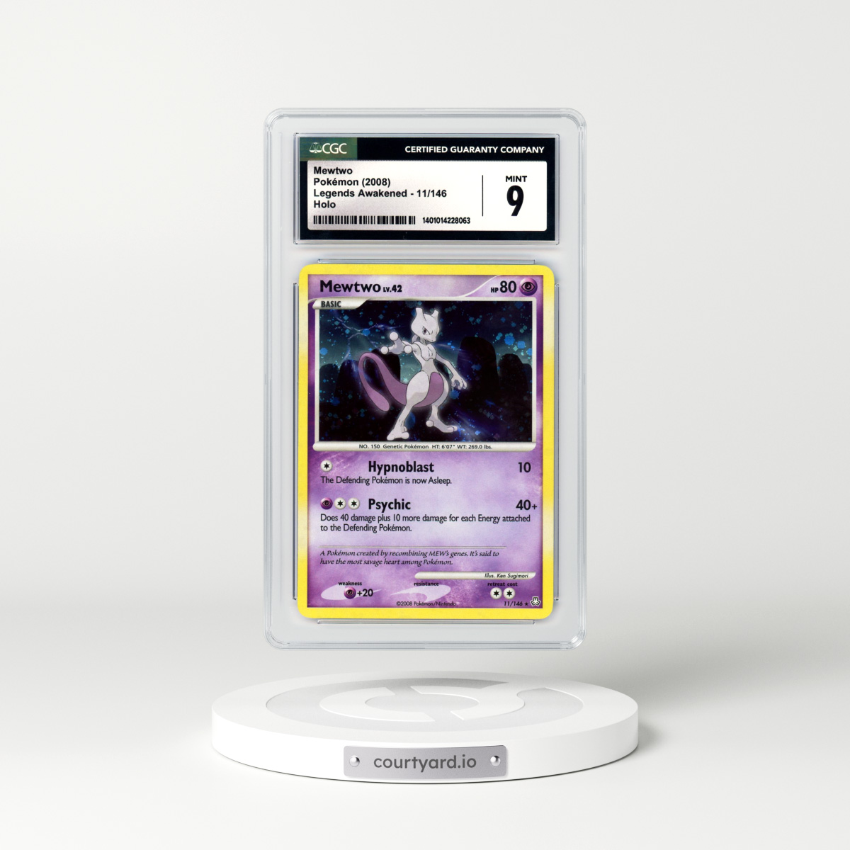 2008 Legends Awakened #11 Mewtwo - Holo (CGC 9 MINT)
