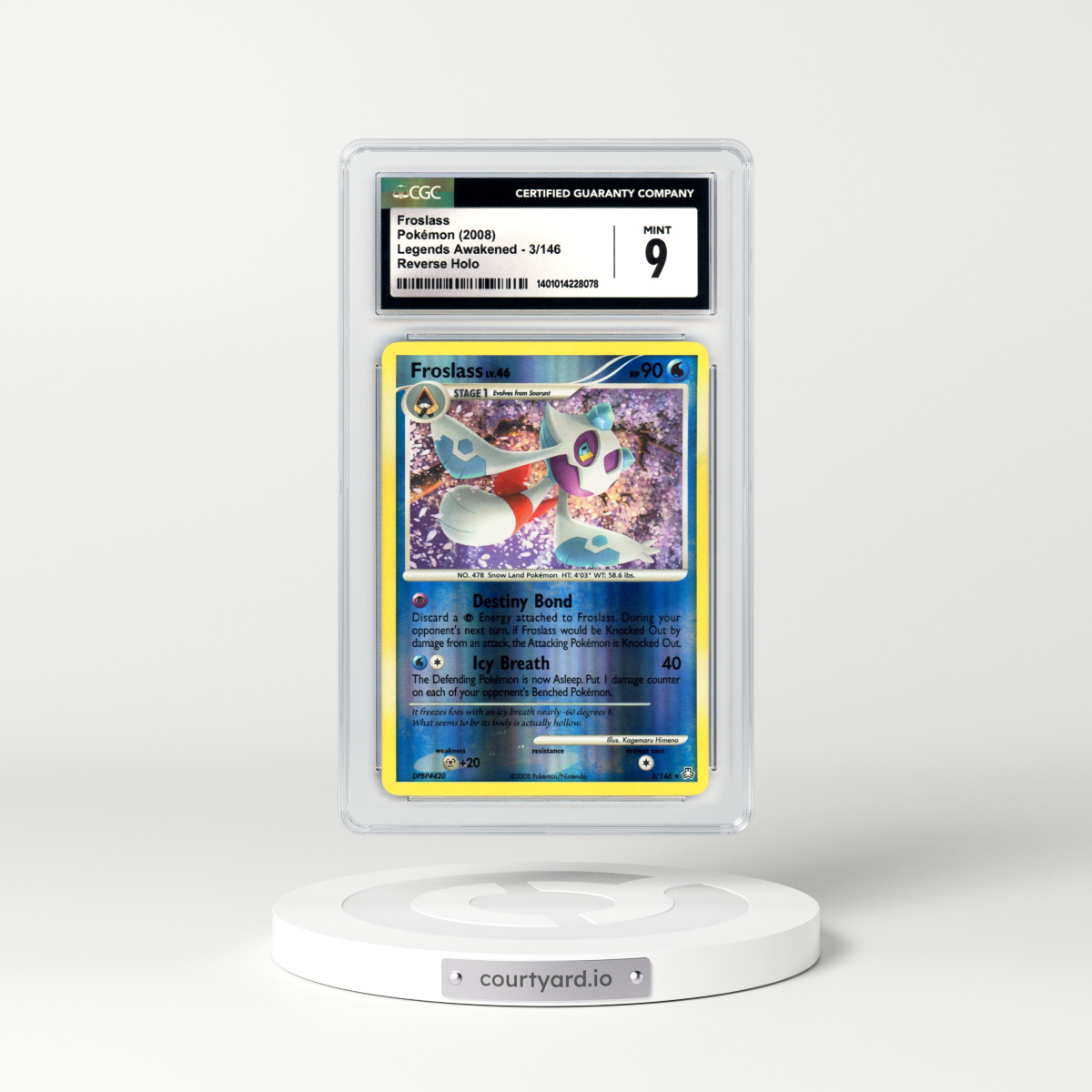 2008 Legends Awakened #3 Froslass - Holo (CGC 9 MINT)