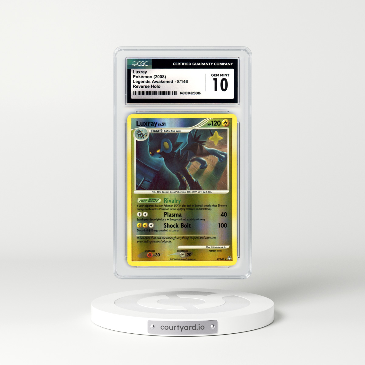 2008 Legends Awakened #8 Luxray - Holo (CGC 10 GEM MINT)