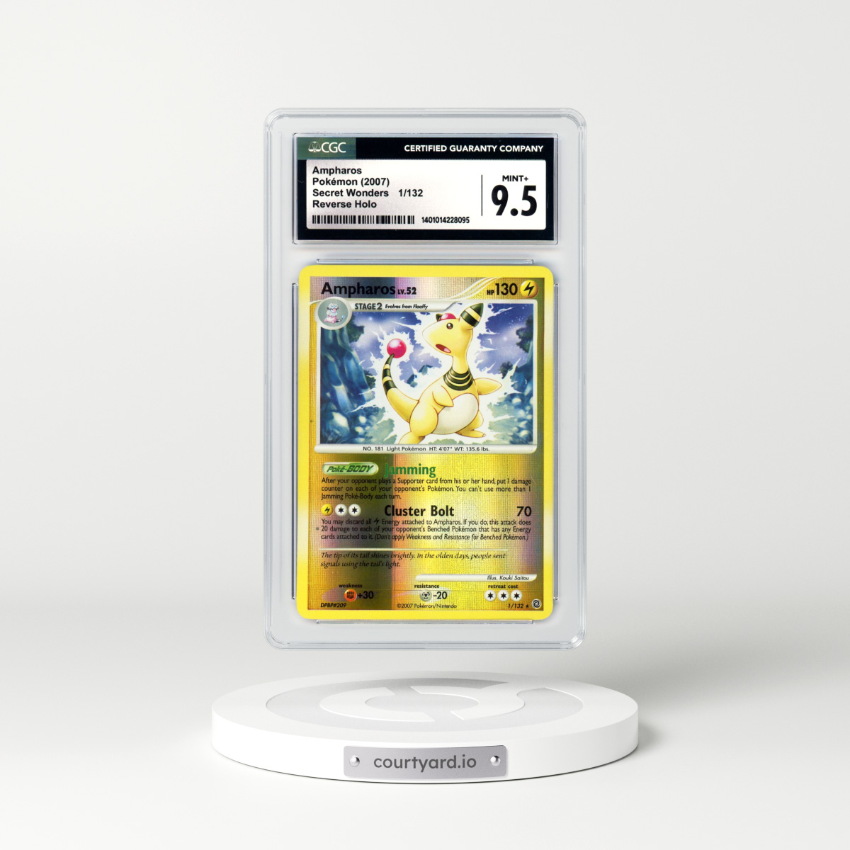 2007 Secret Wonders #1 Ampharos - Holo (CGC 9.5 MINT+)