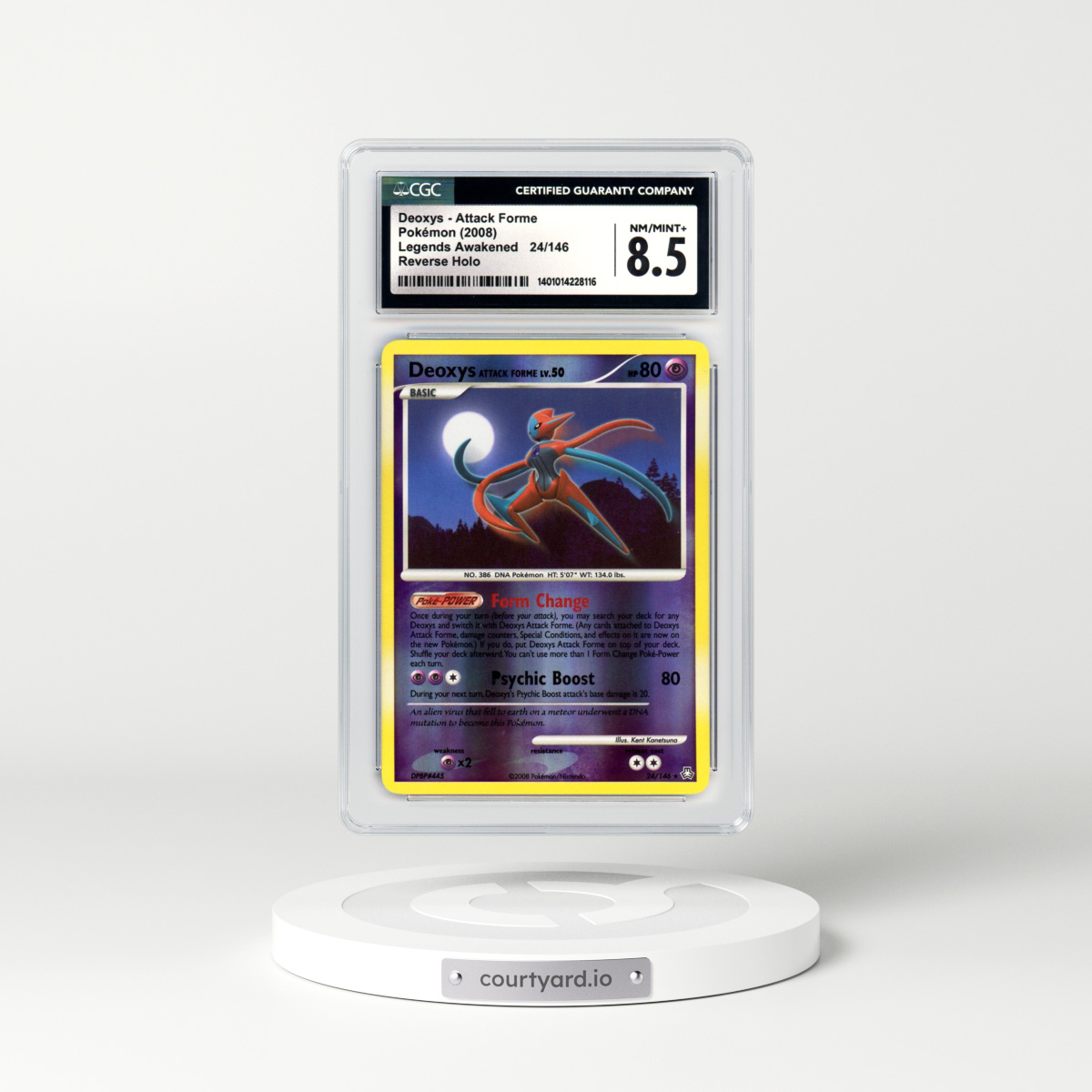 2008 Legends Awakened #24 Deoxys (Attack Forme) - Holo (CGC 8.5 NM-MT+)
