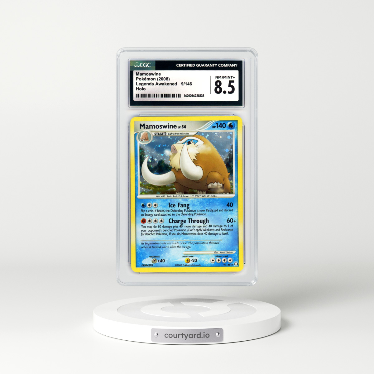 2008 Legends Awakened #9 Mamoswine - Holo (CGC 8.5 NM-MT+)