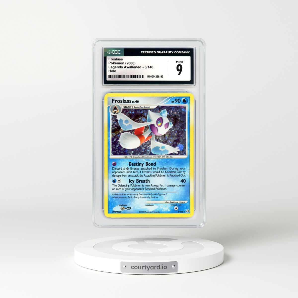 2008 Legends Awakened #3 Froslass - Holo (CGC 9 MINT)