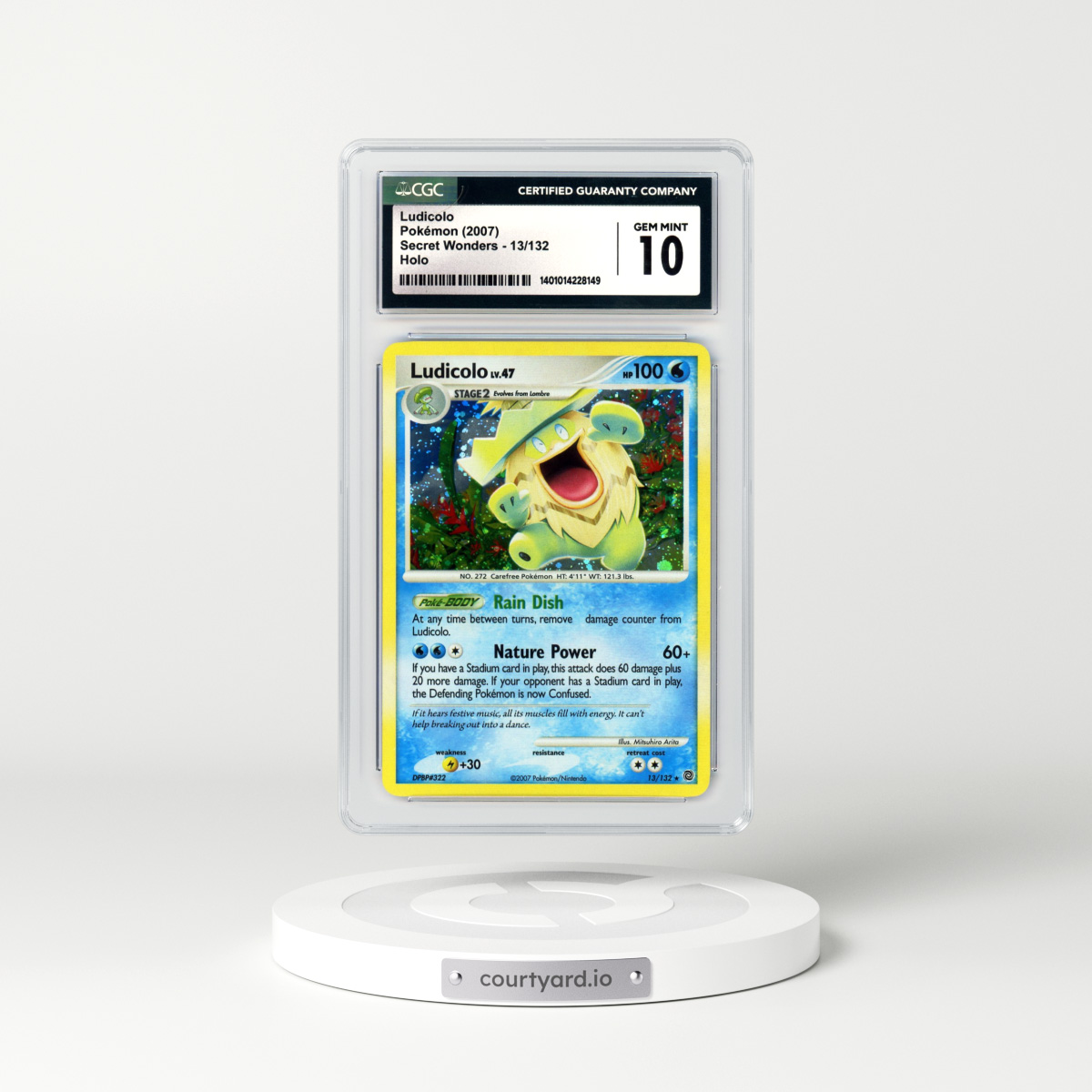 2007 Secret Wonders #13 Ludicolo - Holo (CGC 10 GEM MINT)