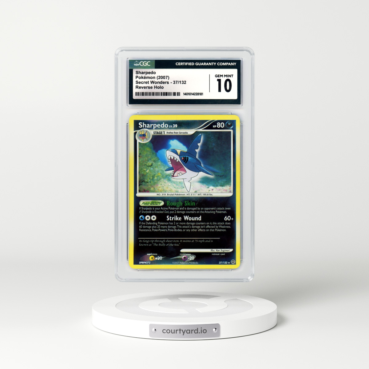 2007 Secret Wonders #37 Sharpedo - Holo (CGC 10 GEM MINT)