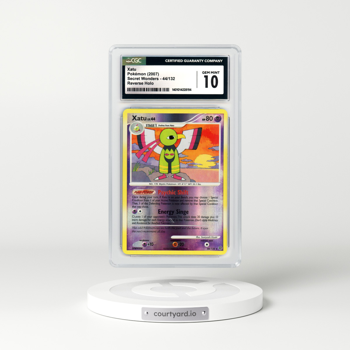 2007 Secret Wonders #44 Xatu - Holo (CGC 10 GEM MINT)