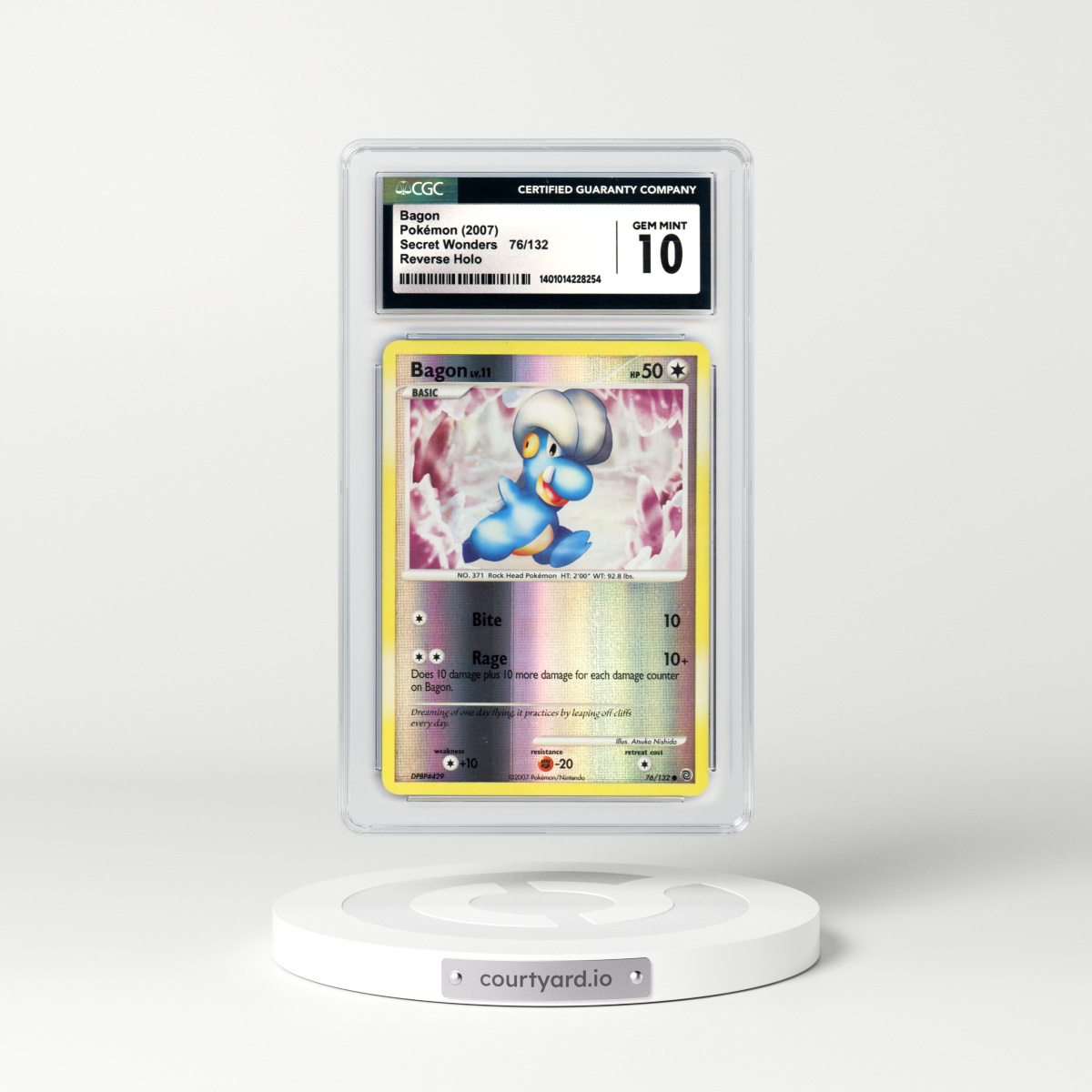 2007 Secret Wonders #76 Bagon - Holo (CGC 10 GEM MINT)