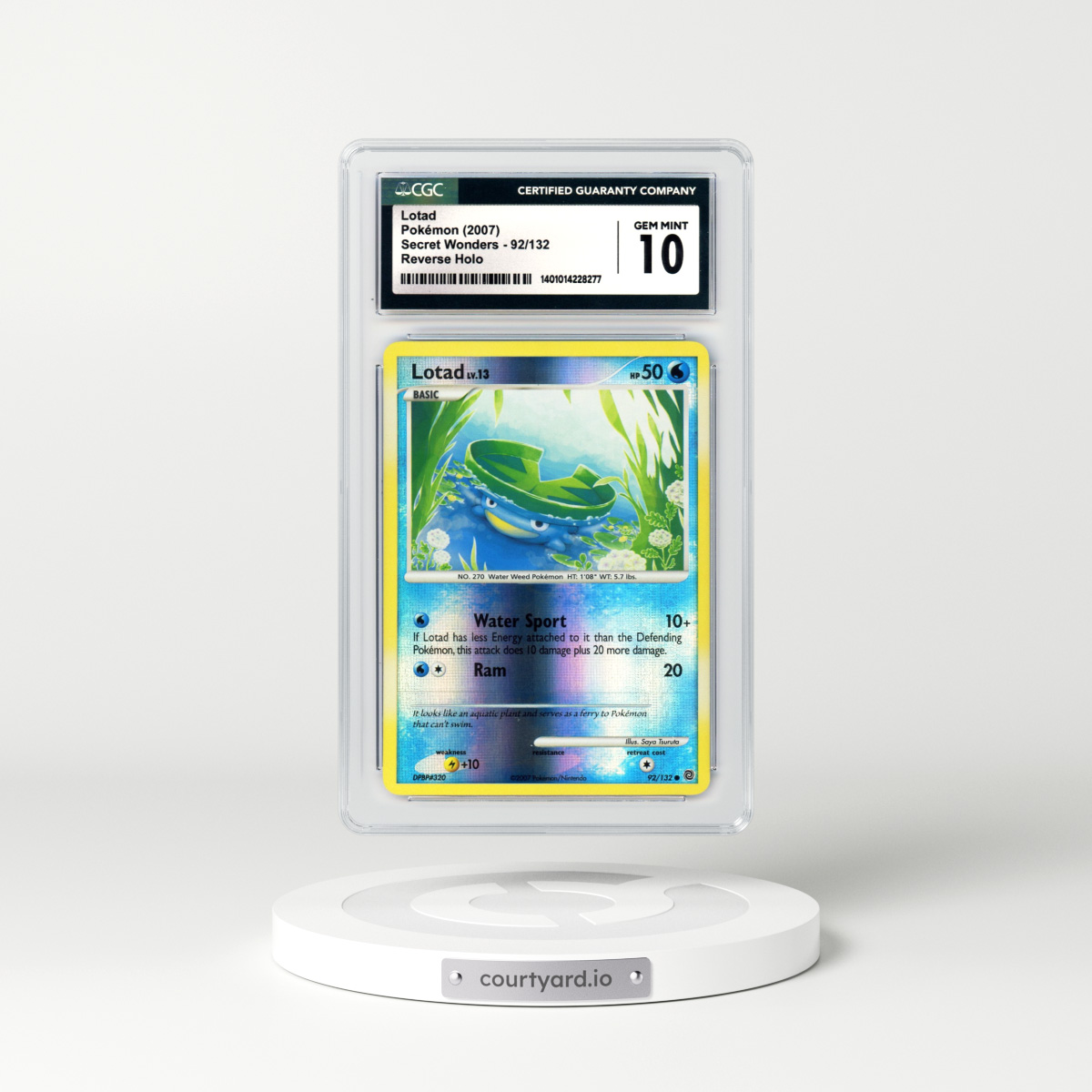 2007 Secret Wonders #92 Lotad - Holo (CGC 10 GEM MINT)