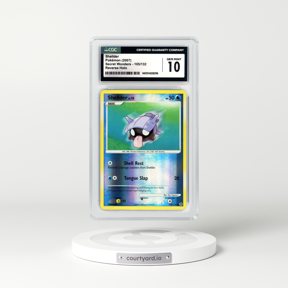 2007 Secret Wonders #105 Shellder - Holo (CGC 10 GEM MINT)