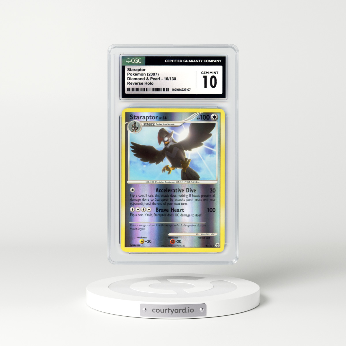 2007 Diamond & Pearl #16 Staraptor - Holo (CGC 10 GEM MINT)