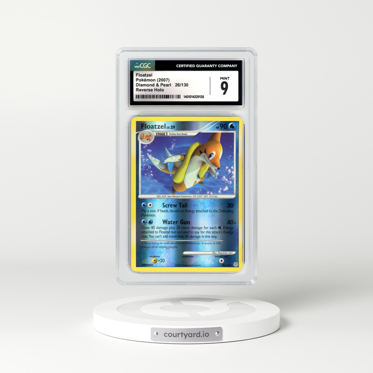 2007 Diamond & Pearl #26 Floatzel - Holo (CGC 9 MINT)