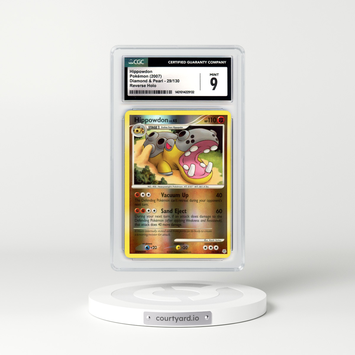 2007 Diamond & Pearl #29 Hippowdon - Holo (CGC 9 MINT)