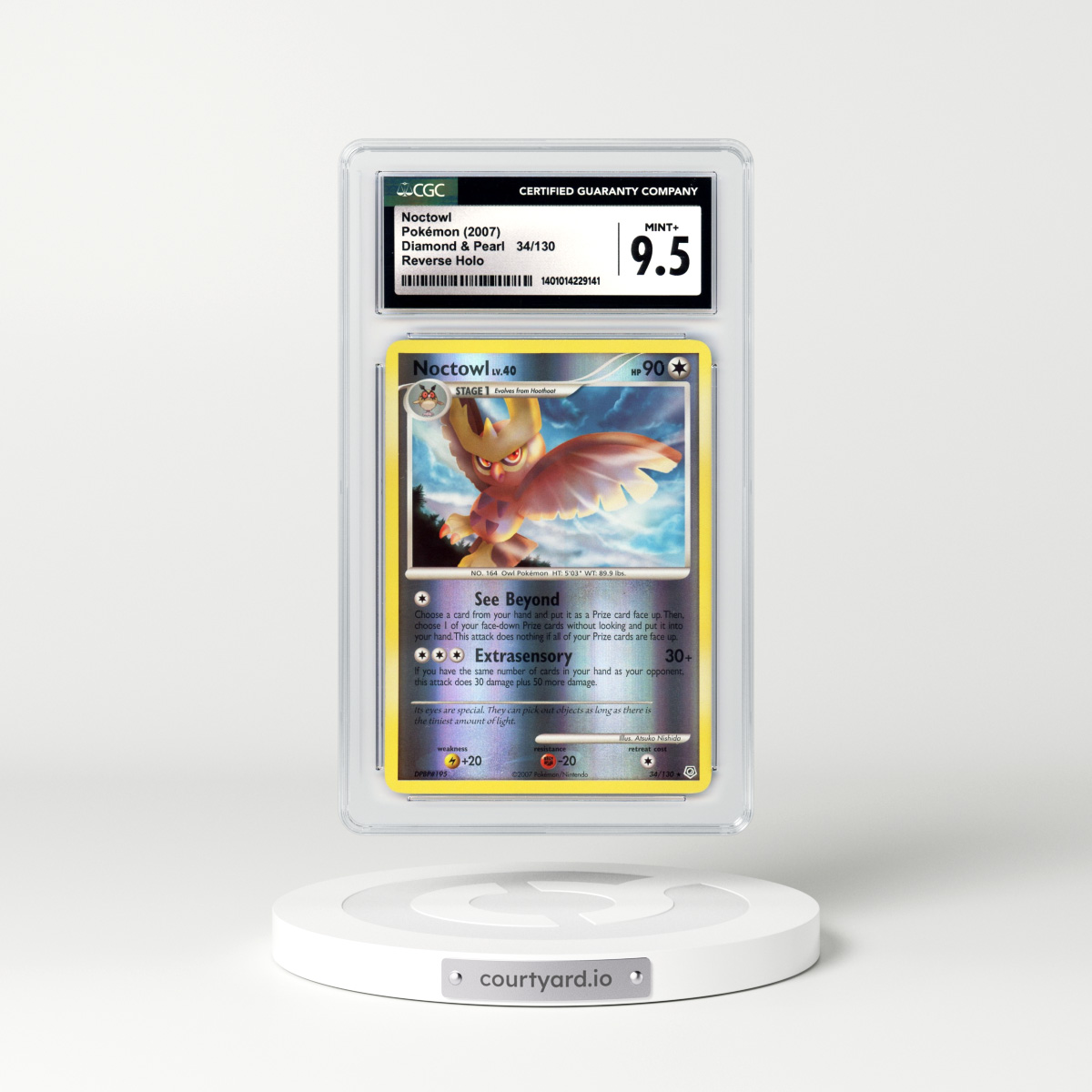 2007 Diamond & Pearl #34 Noctowl - Holo (CGC 9.5 MINT+)