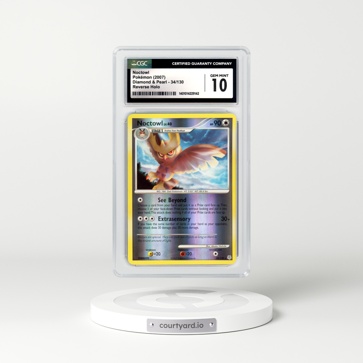2007 Diamond & Pearl #34 Noctowl - Holo (CGC 10 GEM MINT)