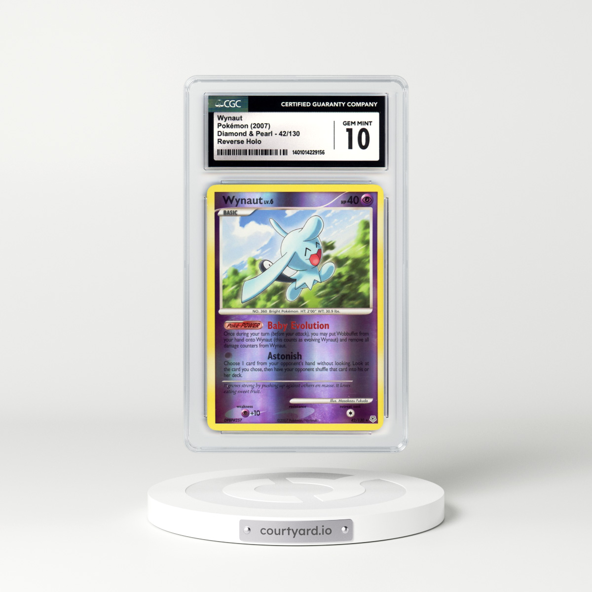 2007 Diamond & Pearl #42 Wynaut - Holo (CGC 10 GEM MINT)