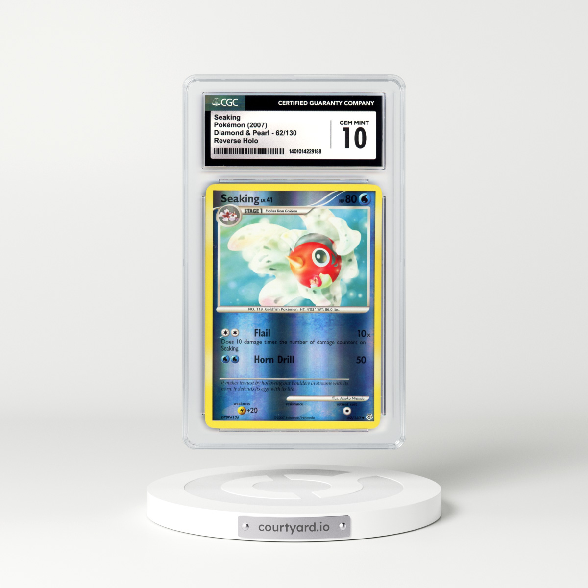 2007 Diamond & Pearl #62 Seaking - Holo (CGC 10 GEM MINT)