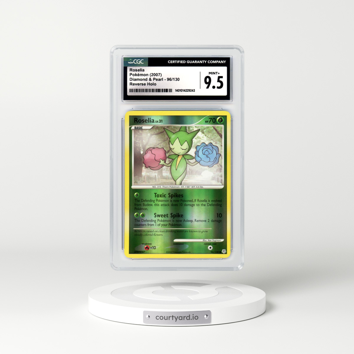 2007 Diamond & Pearl #96 Roselia - Holo (CGC 9.5 MINT+)