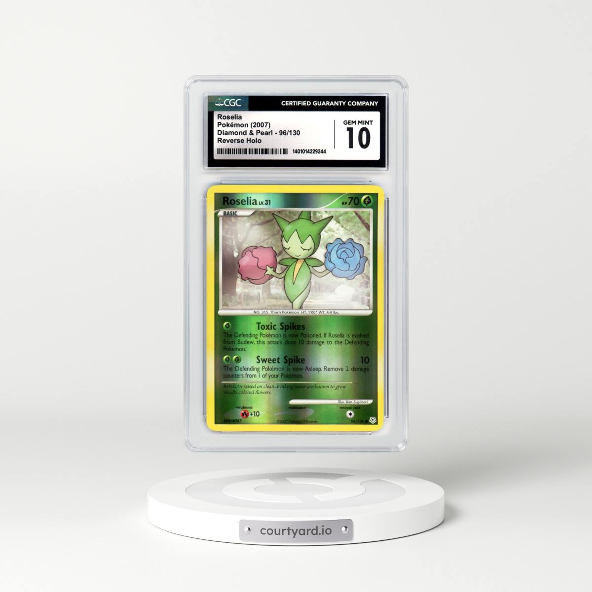 2007 Diamond & Pearl #96 Roselia - Holo (CGC 10 GEM MINT)