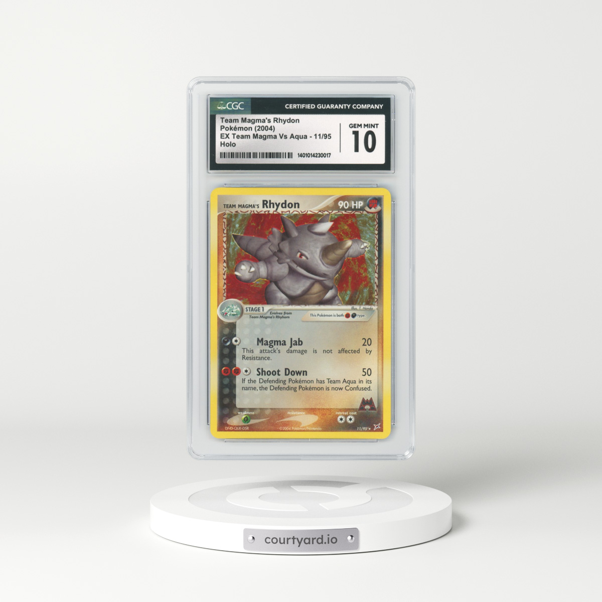 2004 EX Team Magma Vs Team Aqua #11 Team Magma's Rhydon - Holo (CGC 10 GEM MINT)