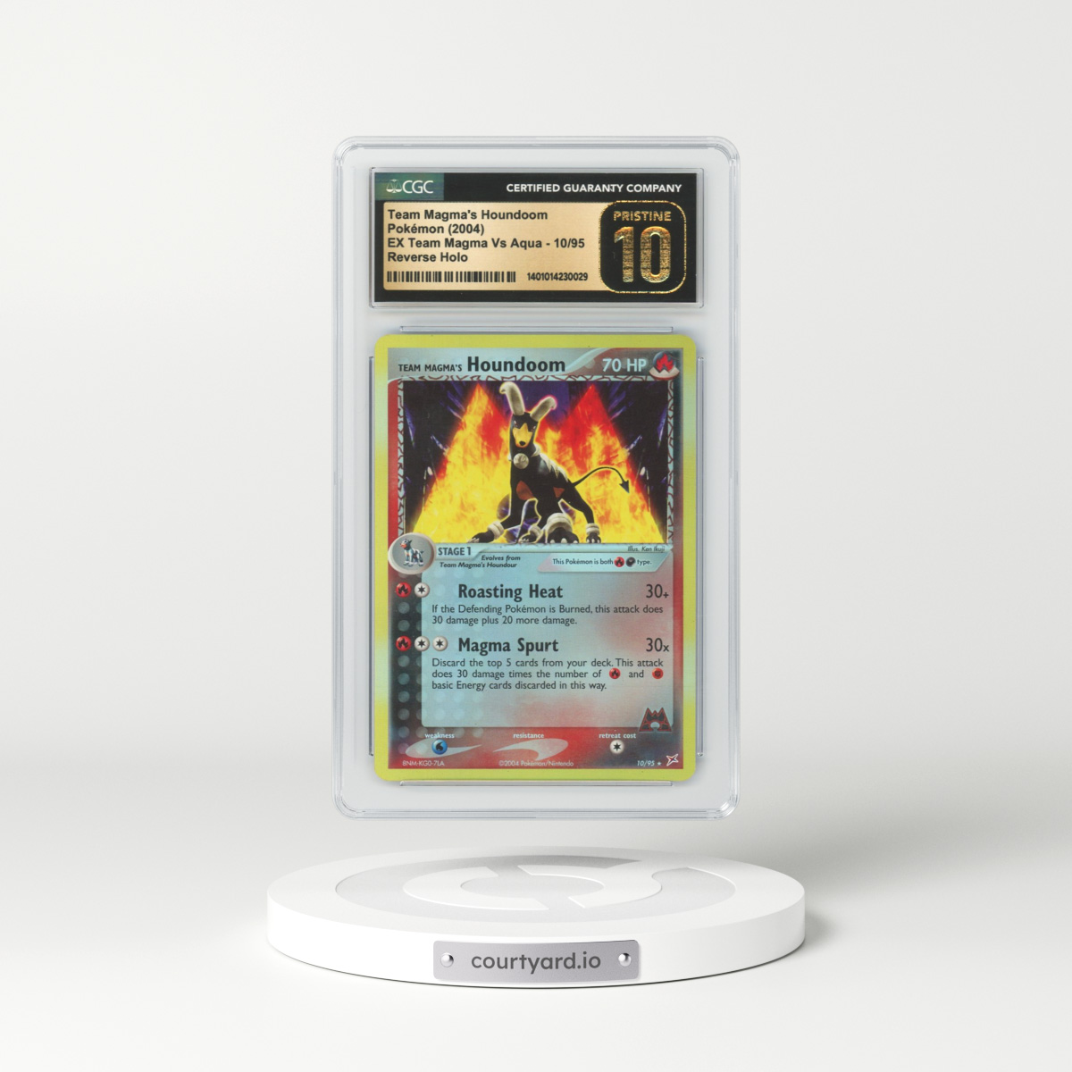 2004 EX Team Magma Vs Team Aqua #10 Team Magma's Houndoom - Holo (CGC 10 PRISTINE)