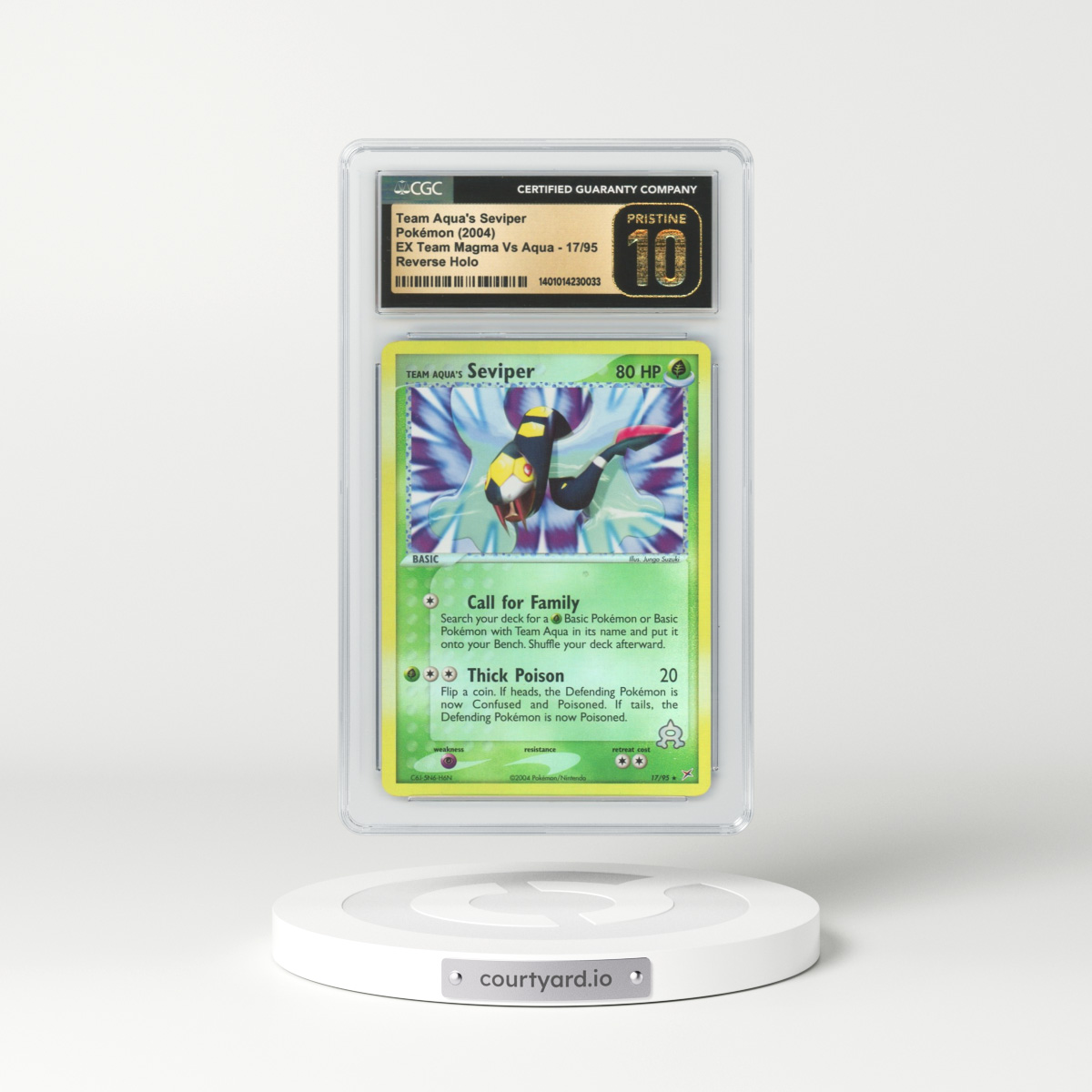 2004 EX Team Magma Vs Team Aqua #17 Team Aqua's Seviper - Holo (CGC 10 PRISTINE)