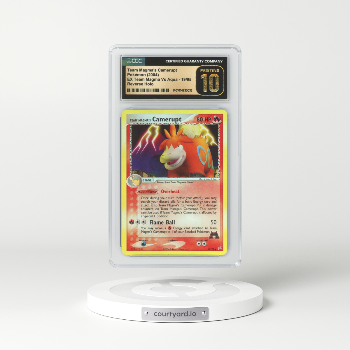 2004 EX Team Magma Vs Team Aqua #19 Team Magma's Camerupt - Holo (CGC 10 PRISTINE)