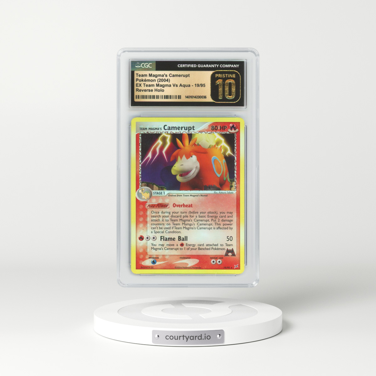 2004 EX Team Magma Vs Team Aqua #19 Team Magma's Camerupt - Holo (CGC 10 PRISTINE)