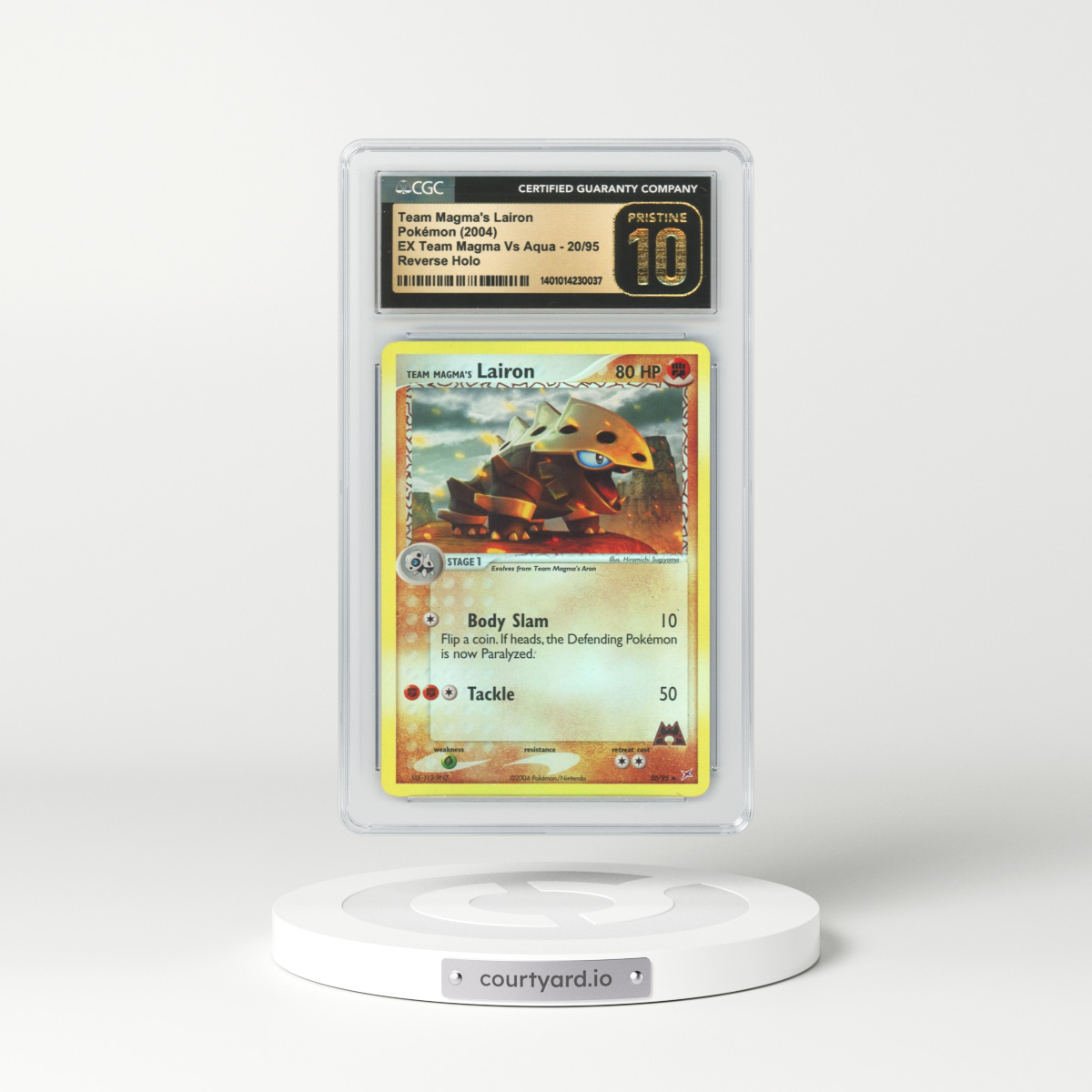 2004 EX Team Magma Vs Team Aqua #20 Team Magma's Lairon - Holo (CGC 10 PRISTINE)