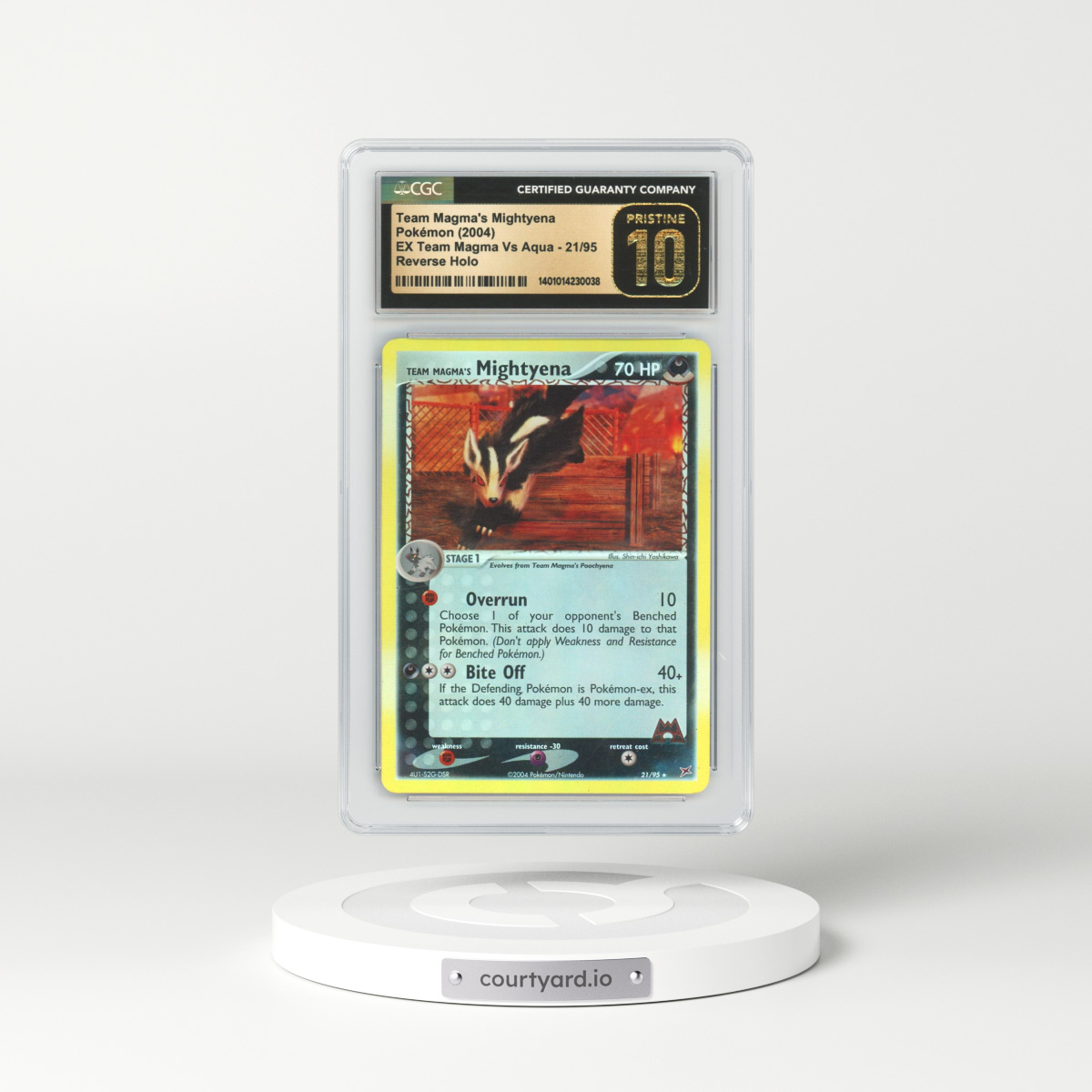 2004 EX Team Magma Vs Team Aqua #21 Team Magma's Mightyena - Holo (CGC 10 PRISTINE)