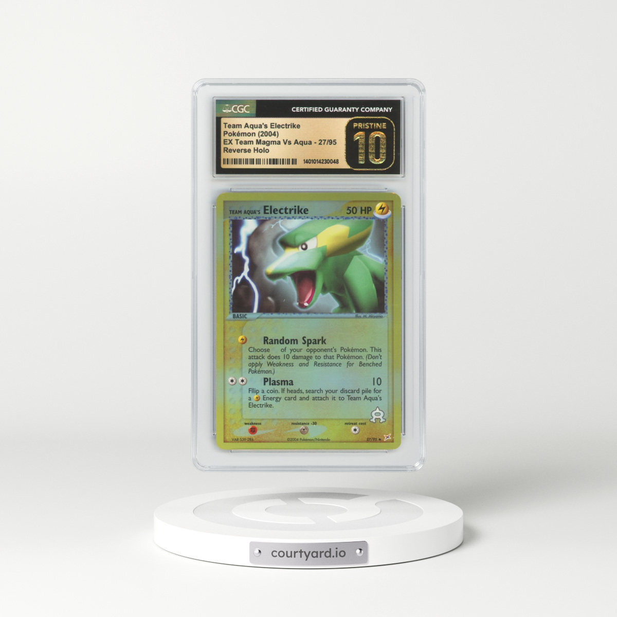 2004 EX Team Magma Vs Team Aqua #27 Team Aqua's Electrike - Holo (CGC 10 PRISTINE)