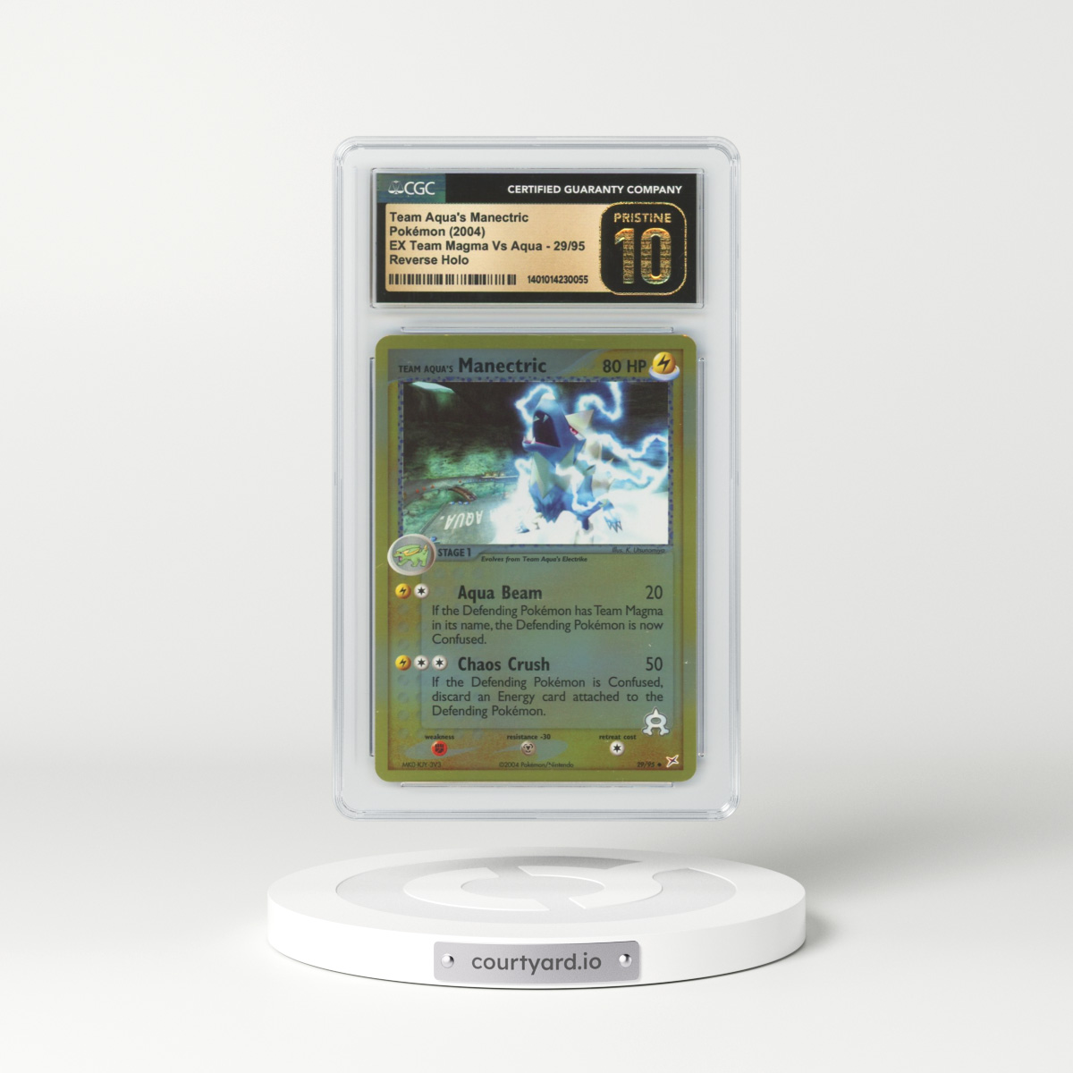 2004 EX Team Magma Vs Team Aqua #29 Team Aqua's Manectric - Holo (CGC 10 PRISTINE)