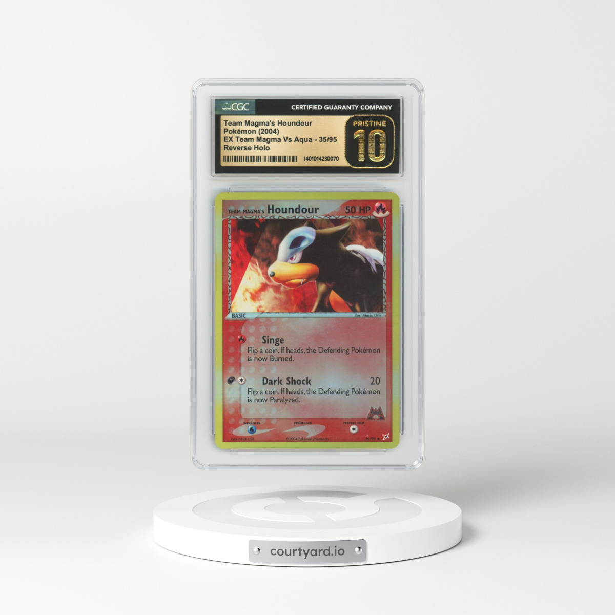2004 EX Team Magma Vs Team Aqua #35 Team Magma's Houndour - Holo (CGC 10 PRISTINE)