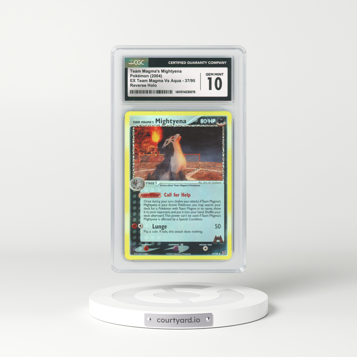 2004 EX Team Magma Vs Team Aqua #37 Team Magma's Mightyena - Holo (CGC 10 GEM MINT)