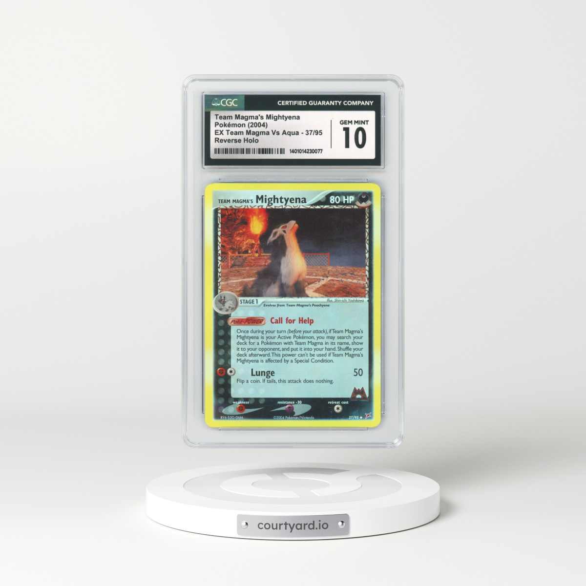 2004 EX Team Magma Vs Team Aqua #37 Team Magma's Mightyena - Holo (CGC 10 GEM MINT)