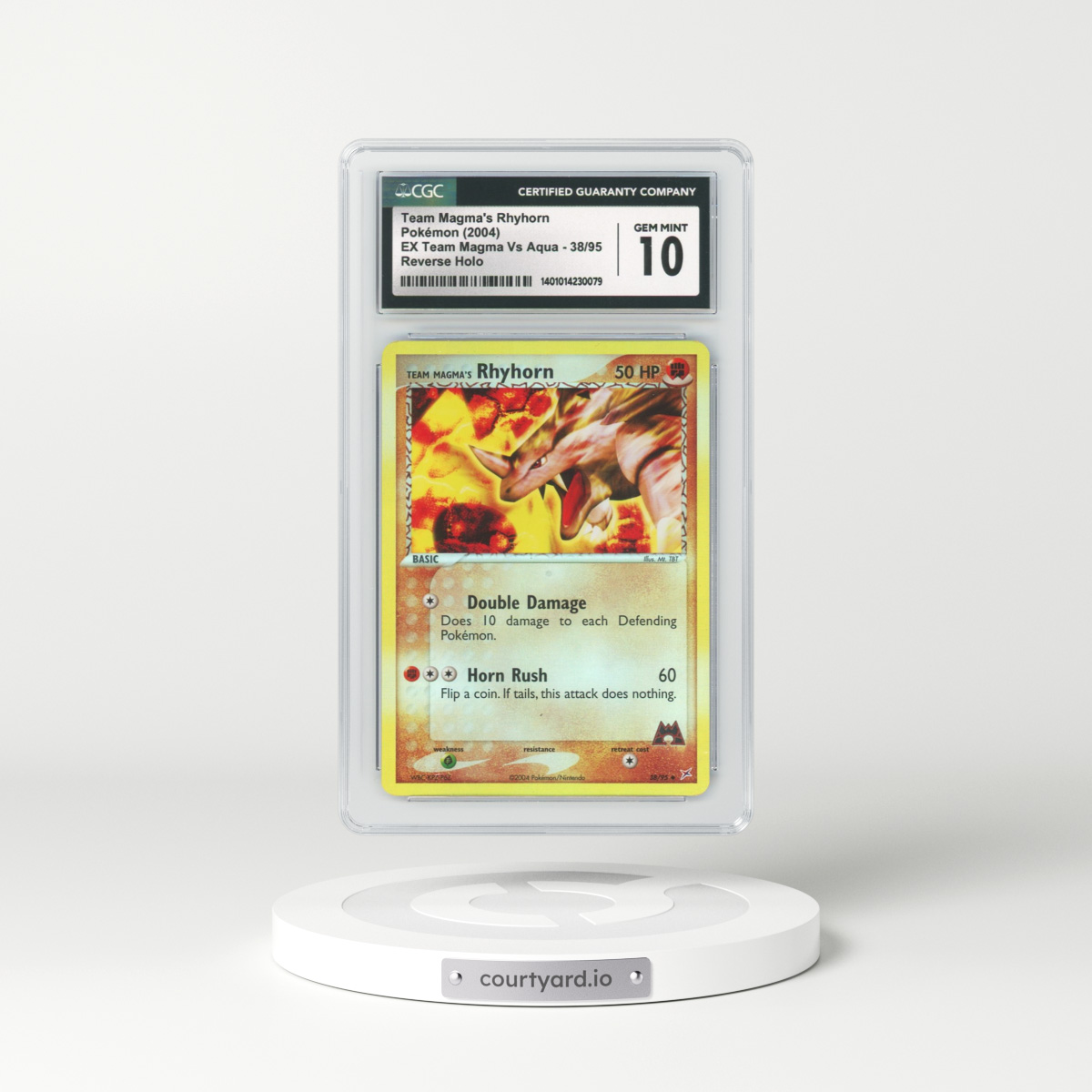 2004 EX Team Magma Vs Team Aqua #38 Team Magma's Rhyhorn - Holo (CGC 10 GEM MINT)