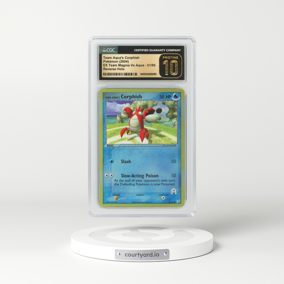 2004 EX Team Magma Vs Team Aqua #51 Team Aqua's Corphish - Holo (CGC 10 PRISTINE)
