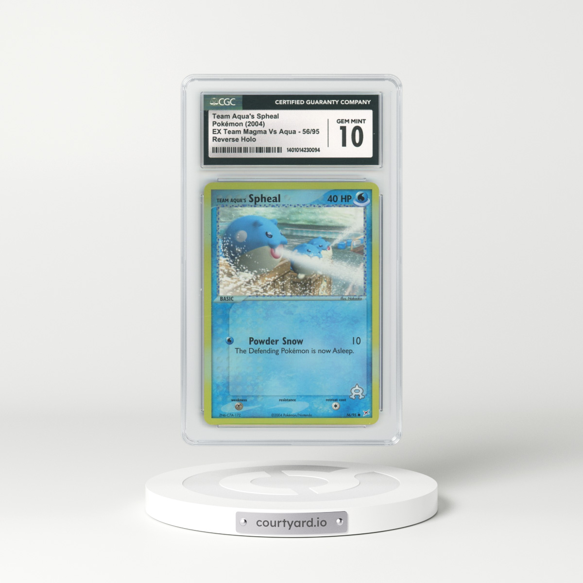 2004 EX Team Magma Vs Team Aqua #56 Team Aqua's Spheal - Holo (CGC 10 GEM MINT)