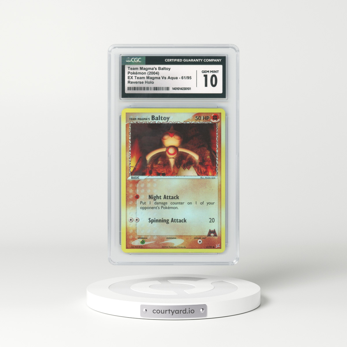 2004 EX Team Magma Vs Team Aqua #61 Team Magma's Baltoy - Holo (CGC 10 GEM MINT)