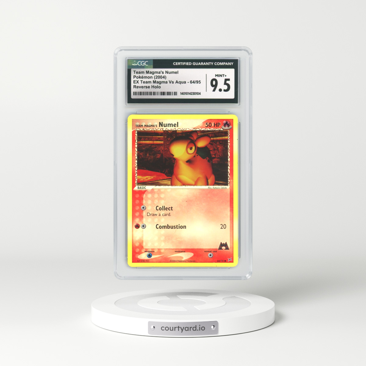 2004 EX Team Magma Vs Team Aqua #64 Team Magma's Numel - Holo (CGC 9.5 MINT+)