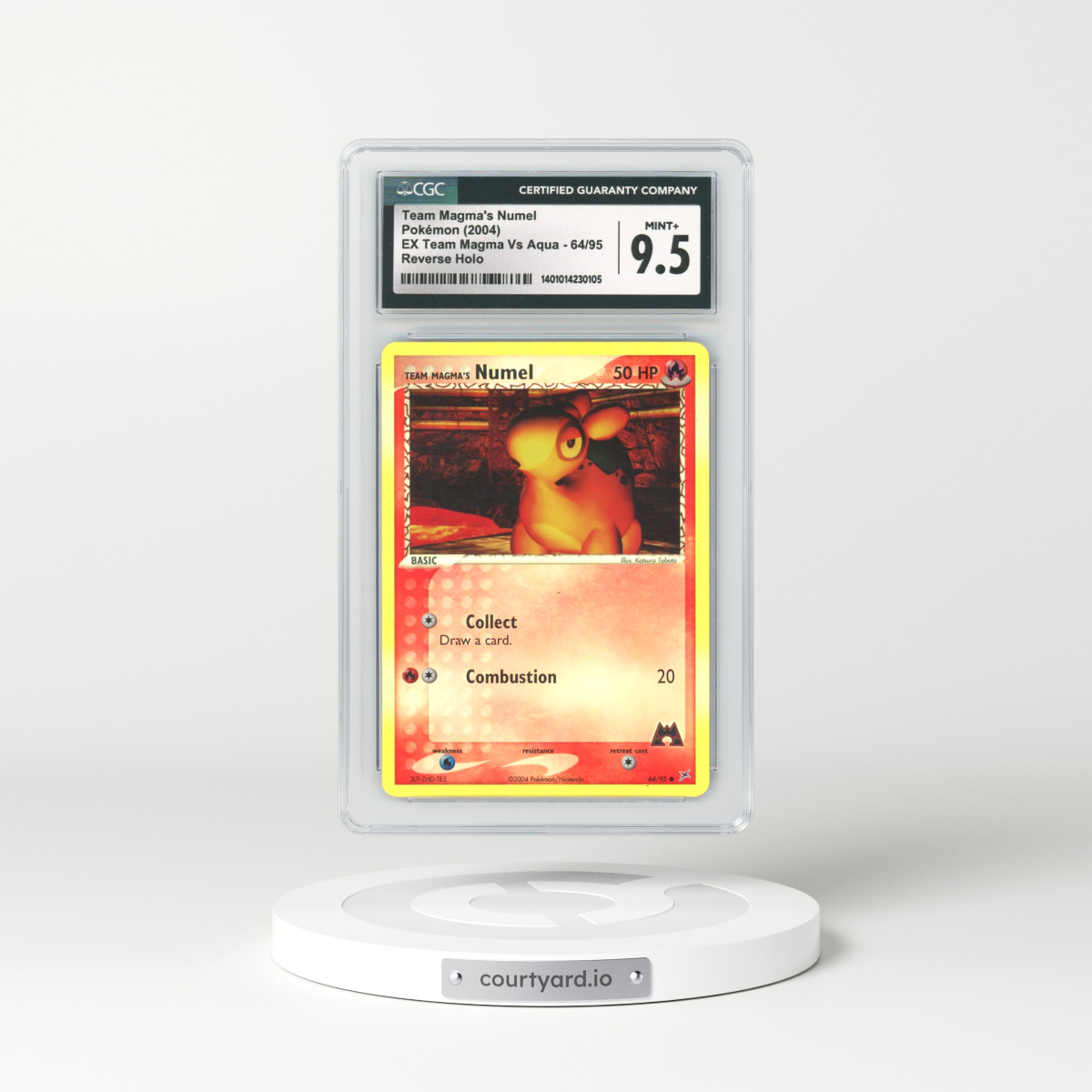 2004 EX Team Magma Vs Team Aqua #64 Team Magma's Numel - Holo (CGC 9.5 MINT+)
