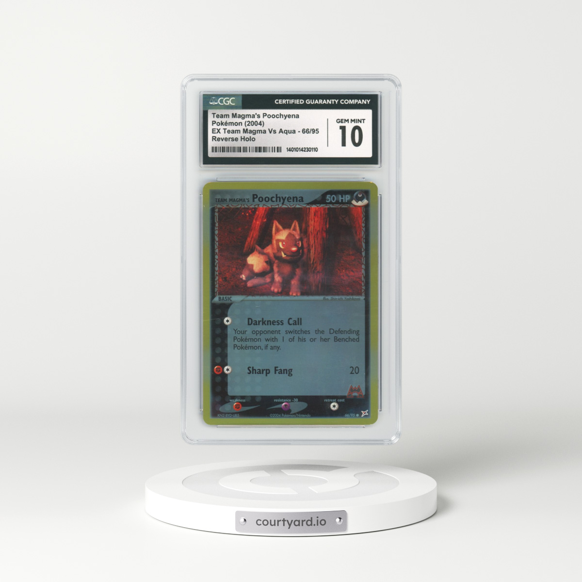 2004 EX Team Magma Vs Team Aqua #66 Team Magma's Poochyena - Holo (CGC 10 GEM MINT)