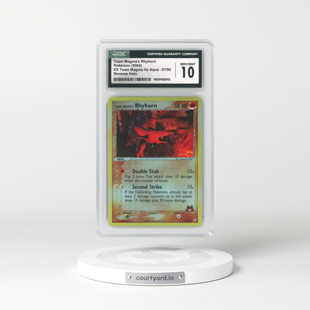 2004 EX Team Magma Vs Team Aqua #67 Team Magma's Rhyhorn - Holo (CGC 10 GEM MINT)