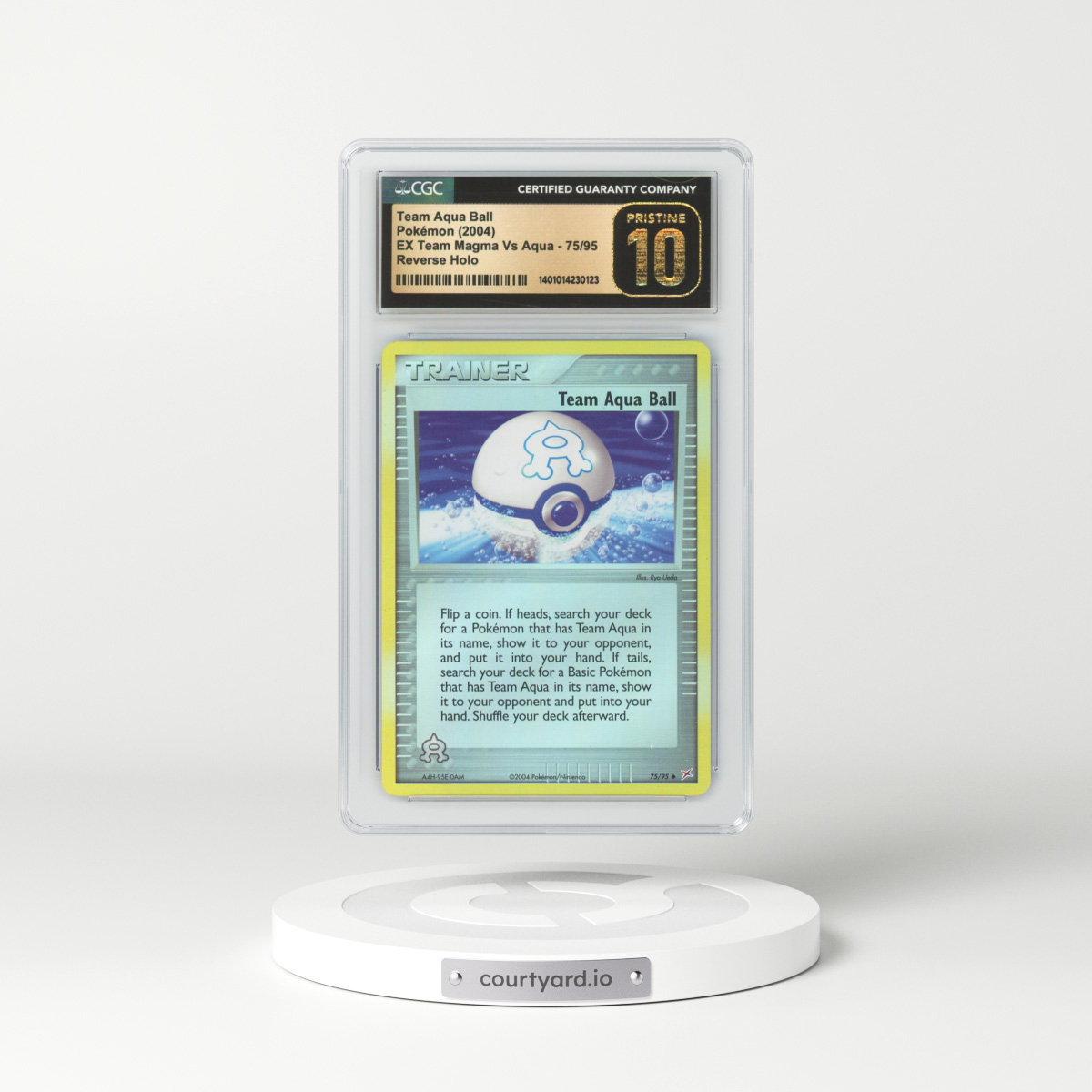 2004 EX Team Magma Vs Team Aqua #75 Team Aqua Ball - Holo (CGC 10 PRISTINE)