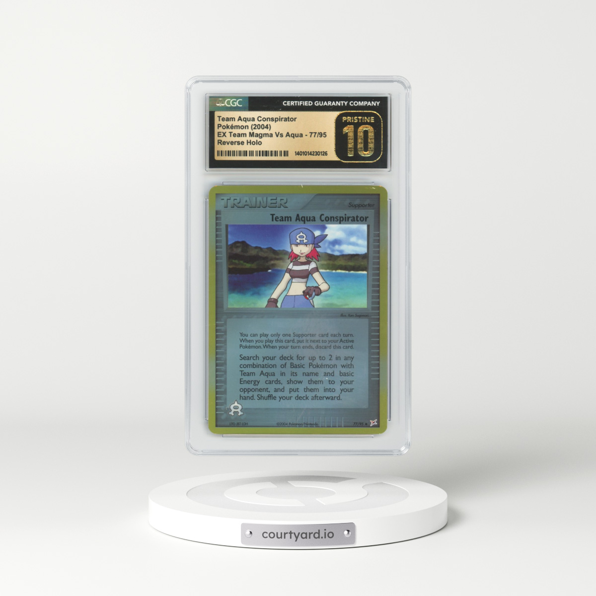 2004 EX Team Magma Vs Team Aqua #77 Team Aqua Conspirator - Holo (CGC 10 PRISTINE)