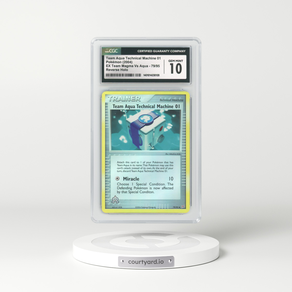 2004 EX Team Magma Vs Team Aqua #79 Team Aqua Technical Machine 01 - Holo (CGC 10 GEM MINT)